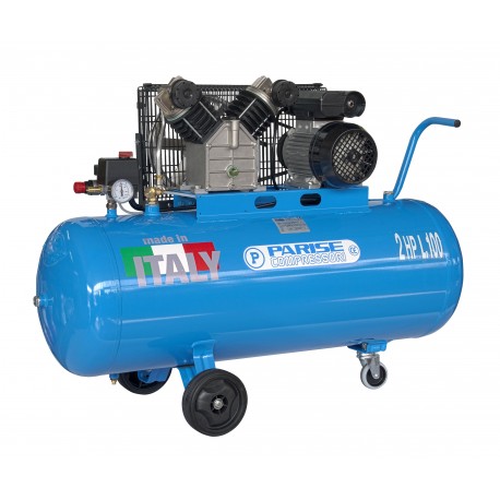 Belt-driven two cylinder air compressor - 100 litre 2 HP 8 bar MOD. P 100  CmX